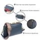 Женская кожаная сумка Vintage синяя 22x14x6,5 см маленькая на два отделения 60799 - изображение 5