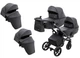 Коляска 2 в 1 для двойни Bair Kiwi DUO ECO BKD-15 черный - изображение 1