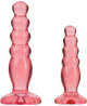 Комплект из 2х анальных пробок Doc Johnson Crystal Jellies Anal Delight Traner цвет красный (12651015000000000) - изображение 1
