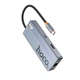 Хаб адаптер Hoco HB51 (Type-C, HDMI, 4K 60Hz, RJ45 Ethernet, до 100 Мбит/с, USB, до 5 Гбит/с, быстрая зарядка, до 100 Вт) - Серый - изображение 5