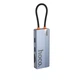 Хаб адаптер Hoco HB52 (Type-C, HDMI, 4K 60Hz, RJ45, 100 Mbps, SD/TF, до 480 Mbps, USB, швидка зарядка, до 100 Вт) - Сірий - зображення 3