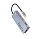 Хаб адаптер Hoco HB52 (Type-C, HDMI, 4K 60Hz, RJ45, 100 Mbps, SD/TF, до 480 Mbps, USB, швидка зарядка, до 100 Вт) - Сірий - зображення 5
