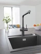 Мийка для кухні GROHE гранітна K700 (560x510мм) прямокутна врізна з сифоном чорна (31651AP0) - изображение 4