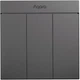 Розумний вимикач триклавішний з нульовою лінією Aqara Smart Wall Switch H1M Neutral MARS-Tech Light Grey (ZNQBKG26LM) [107861] - зображення 1