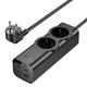 Подовжувач Hoco NS10 Wisdom 2-position PD67W (1USB-A/3C/2Socket) (2m) Black - зображення 3
