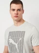 Футболка хлопковая длинная мужская Puma Graphics Wording Tee 68482504 S Light Gray Heather (4067983343704) - изображение 4