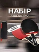 Набір для настільного тенісу для гри в пінг понг теніс 2 ракетки 4 м'ячика та сітка у комплекті - изображение 1