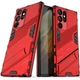 Защитный чехол с подставкой Deexe Bibercas для Samsung Galaxy S22 Ultra (S908) - Red - изображение 1
