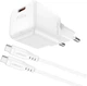 Мережевий зарядний пристрій Acefast A73 mini PD20W GaN single USB-C charger set C3-03 White (6974316282655) - зображення 2