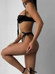 Комплект жіночої білизни атласний з бантом SM2328вс Simply sexy чорний S - зображення 4
