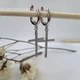 Серебряные сережки (пара) серьги с подвеской Крест в белых Камнях серебро 925 покрыто родием 1293 3.85г - изображение 10
