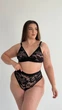 Комплект жіночої білизни (бюстгальтер + трусики) NVP35 -3XL- Стрейч-мережево чорний - изображение 2