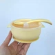 Тарелка силиконовая на присоске с крышкой с ложкой Желтая ВР119 - изображение 4