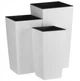 Набор 3 шт вазонов для цветов с вкладками Deco4Home SQUARE 26.5 см/32.5 см/37.5 см для балкона, террасы, сада Белый - изображение 1