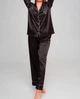 Сатинова піжама Victoria's Secret (сорочка+штани) L Чорна преміум Satin Long Pajama Set - изображение 3