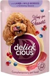 Упаковка вологого корму для дорослих собак Delickcious пластівці з ягнятиною та лісовими ягодами у вершковому соусі 80 г x 12 шт (D6211502) - зображення 2