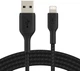 Кабель для зарядки і передачі даних Belkin USB-A - Lightning нейлонове обплетення 1м Чорний (CAA002BT1MBK) - зображення 1