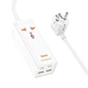 Сетевое зарядное устройство удлинитель Hoco AC10A 2 USB/ 2 Type-C PD 65W 1 розетка 1.5m white - изображение 1