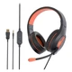 Дротова ігрова гарнітура MeeTion Gaming Backlit MT-HP021, USB, 3.5mm, 1.8m, black-orange - зображення 2