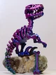 Іграшка антистрес рухома скелет Тираннозавра (T-Rex) 25 см. градієнт зелений-фіолетово-синій - зображення 3