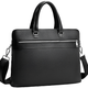 Мужская офисная сумка для ноутбука 38x28x6 / кожаный портфель для работы Tiding Bag черный (864-HT4853) - изображение 1