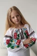 Вишиванка для дівчинки Piccolo Марічка Біла з барвистою вишивкою 100% бавовна | Розмір 164 - изображение 3