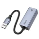 Адаптер Hoco UA37 USB to RJ45 (переходник, USB, RJ45, для интернет соединения, сетевая скорость 1000 Mbps) - Серый - изображение 5