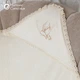 Крыжма махровая с капюшоном для крещения ребенка Мамине Сонечко Ангел с бежевой вышивкой размер 100*100 см лён айвори банная махра (арт. 310651-Б) - изображение 3