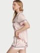 Піжама Сатинова (сорочка + шорти) Victoria's Secret Glazed Satin Short Pajama Set S Рожева смужка (226935428) - изображение 2