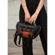 Велика жіноча поясна сумка бананка Sambag DynamicDart чорно-оранжева - зображення 10