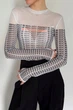 Боди женское сетка с длинным рукавом Be Real M Apmi белый - изображение 1