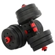 Гантели трансформер превращаются в штангу 3в1 SP-Sport TA-9455-20 20кг (2 грифа l-40см, блины, цемент, в комплекте удлинитель грифа l-40см, черный-красный) - изображение 3
