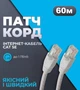 Интернет кабель 60 м LAN Высокоскоростной сетевой кабель для интернета до 1000Мбит/с белый 60м (Gigabit Ethernet, 1Гбит/с) KLM White - изображение 1