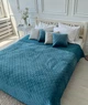 Покрывало ТЕП велюровое Velour Ромб круглый Синий полуторное 150х210 см Двустороннее - изображение 1