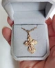 Жіночий хрестик "Ажурна класика" покриття золото 18К з ланцюжком ювелірна сталь Xuping Jewelry у оксамитовій сувенірній коробочці (16303) - зображення 2