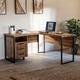 Стіл кутовий офісний Tobi Sho LOFT Volcano СУЛВ/3-1 з 3 шухлядами стільниця 18 мм, 1400х1200х750 Фаєрвуд - зображення 2