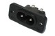 Роз'єм Lucom IEC(C8) Euro8-конектор панельний 2.5A Mounting Holes чорний(62.09.8462) - зображення 1