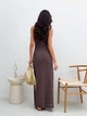 Платье длинное летнее женское ARTKNIT Ажур S-M Кофейное (4823093466739) - изображение 2