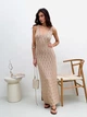 Платье длинное летнее женское ARTKNIT Ажур S-M Бежевое (4823093466845) - изображение 4
