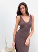 Платье длинное летнее женское ARTKNIT Ажур S-M Кофейное (4823093466739) - изображение 4