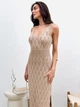 Платье длинное летнее женское ARTKNIT Ажур S-M Бежевое (4823093466845) - изображение 7