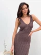 Платье длинное летнее женское ARTKNIT Ажур S-M Кофейное (4823093466739) - изображение 5