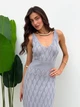Платье длинное летнее женское ARTKNIT Ажур L-XL Серая лаванда (4823093466838) - изображение 6