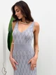 Платье длинное летнее женское ARTKNIT Ажур L-XL Серая лаванда (4823093466838) - изображение 8