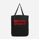 Torebka shopper damska materialowa duża Levi's Womens Batwing Tote 38126-0028 Czarna (7613369285693) - obraz 1