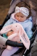 Іменний м'який зайка BU рожевий 39 см HeyBaby - зображення 3