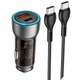АЗП Hoco NZ8 Sprinter PD43W+QC3.0 (1USB-A/1C) + кабель Type-C to Type-C Brown - зображення 1