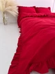 Постельное белье с рюшами двуспальный 175х210 Бязь Gold Luxe на молнии наволочки 50х70 красный - изображение 4