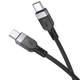 Кабель із швидкою зарядкою 60W для ноутбука та техніки 1м Type-C to Type-C HOCO X109 Energy Чорний - зображення 1