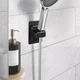Настенный держатель для душевой лейки без сверлений Showerhead Holder самоклеящаяся штанга для душа с наклоном на 90°, черный (101611361) - изображение 2